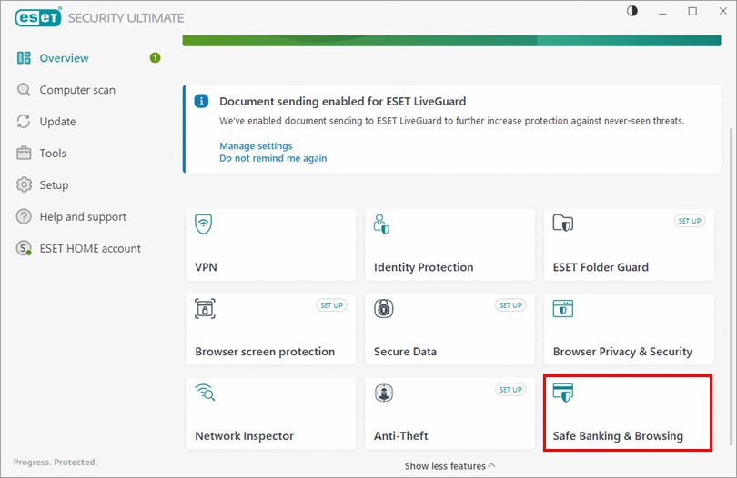 ESET Safe Banking & Browsing