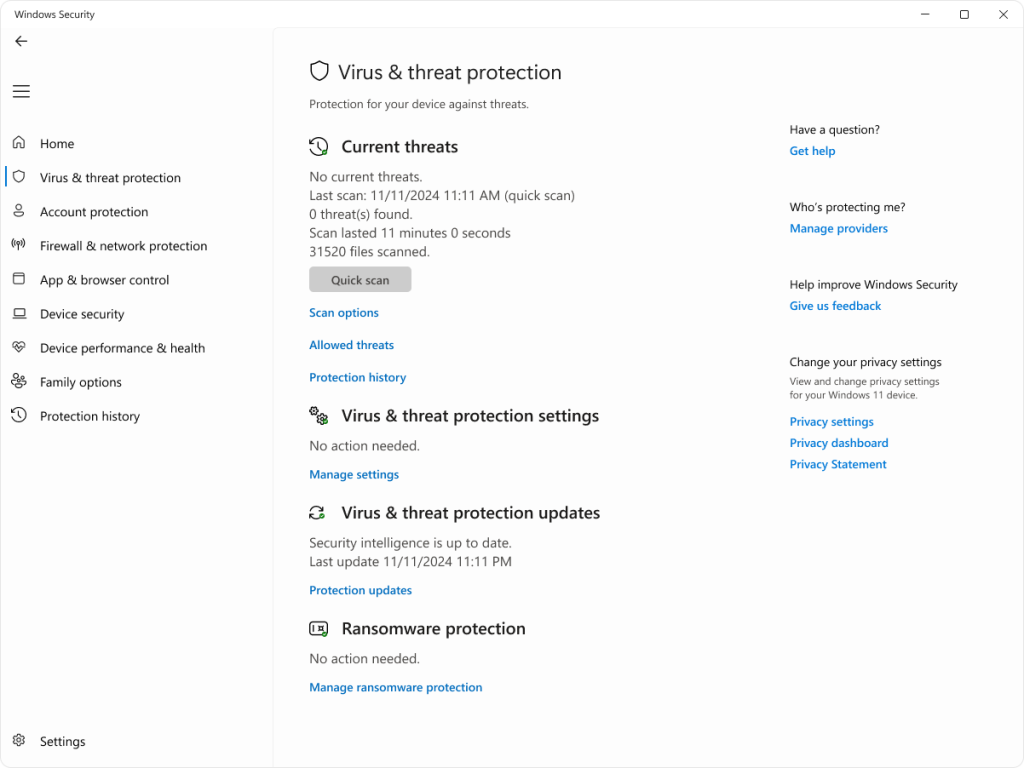 Virus and threat protection در Microsoft Defender virus and threat protection