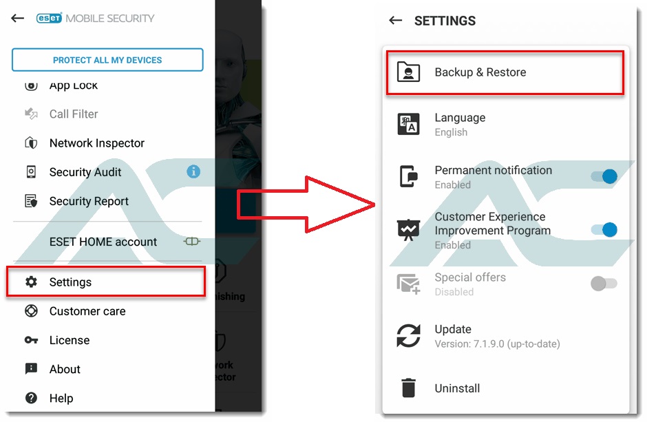 بکاپ گرفتن از تنظیمات ESET Mobile Security چیست؟1